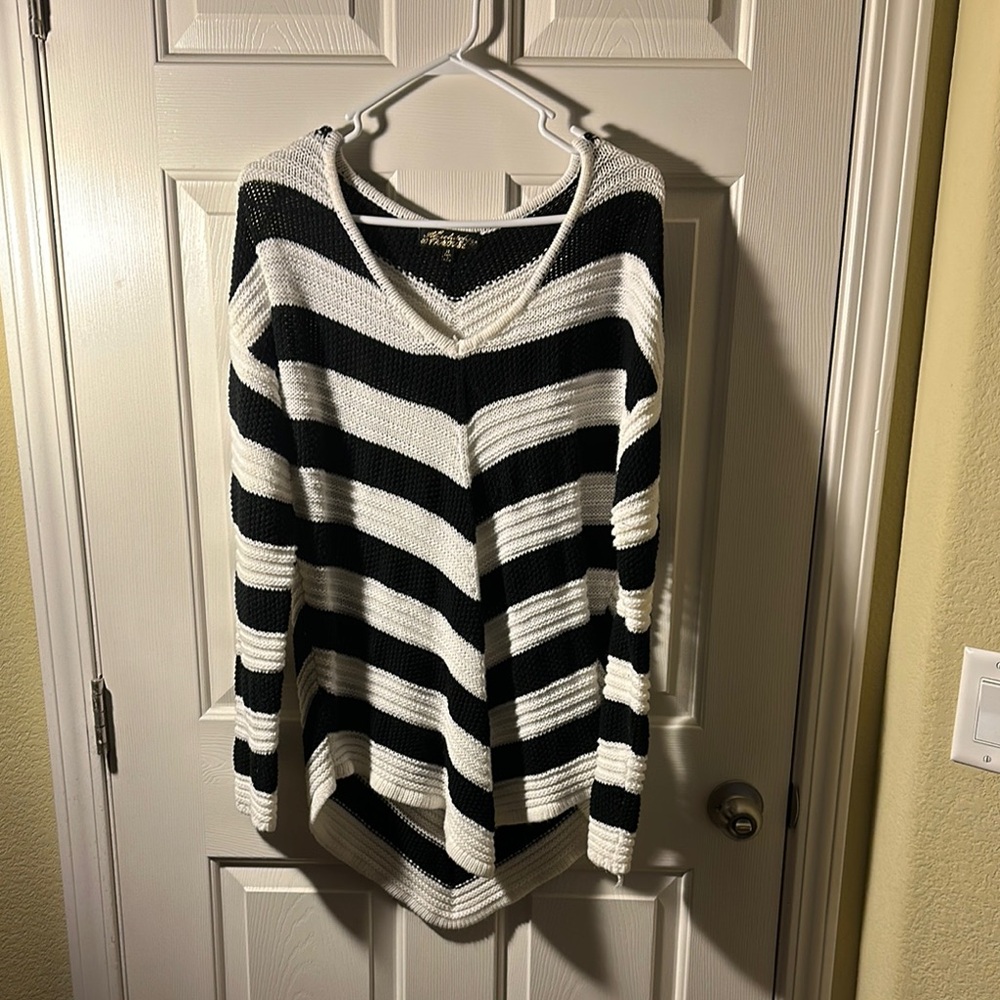 Black and White Striped Sweater
